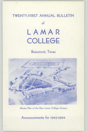 Primary view of object titled 'Catalog of Lamar College, 1943-1944'.