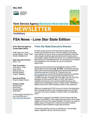 Primary view of object titled 'FSA News - Lone Star State Edition: May 2020'.
