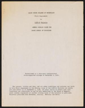Primary view of object titled 'Catalog of Lamar State College of Technology, School of Vocations: 1958-1959, Supplement #1'.