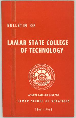 Primary view of object titled 'Catalog of Lamar State College of Technology School of Vocations, 1961-1962'.