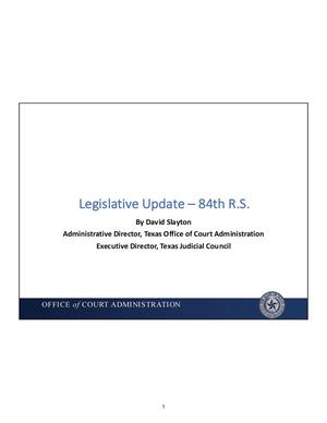 Legislative Update – 84th R.S.