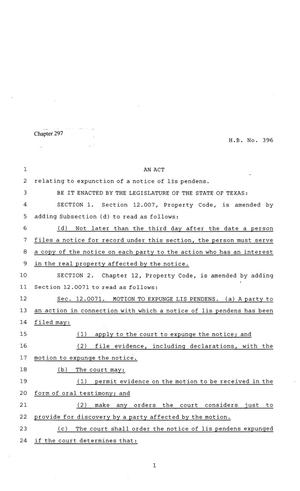 81st Texas Legislature, Regular Session, House Bill 396, Chapter 297
