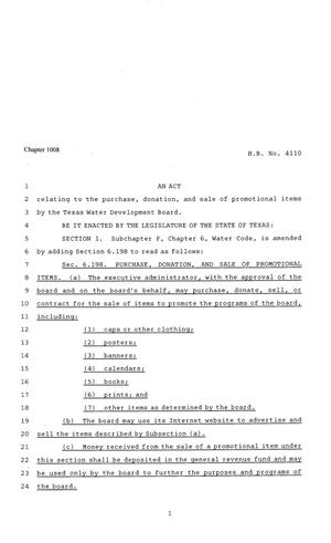 81st Texas Legislature, Regular Session, House Bill 4110, Chapter 1008