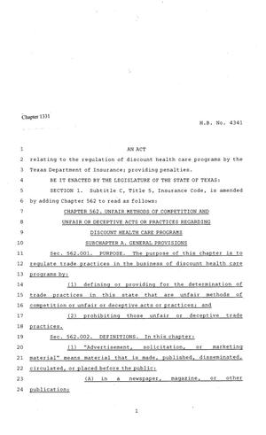 81st Texas Legislature, Regular Session, House Bill 4341, Chapter 1331