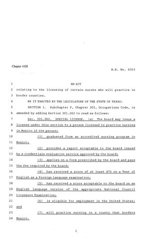 81st Texas Legislature, Regular Session, House Bill 4353, Chapter 1028