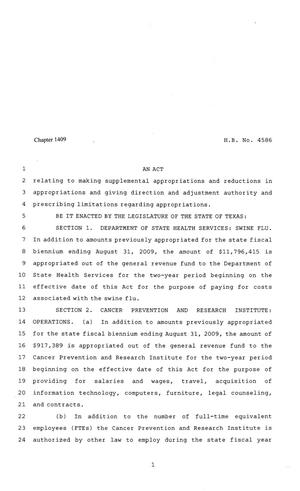 81st Texas Legislature, Regular Session, House Bill 4586, Chapter 1409