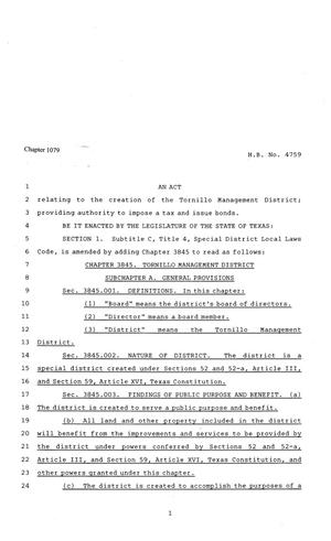 81st Texas Legislature, Regular Session, House Bill 4759, Chapter 1079