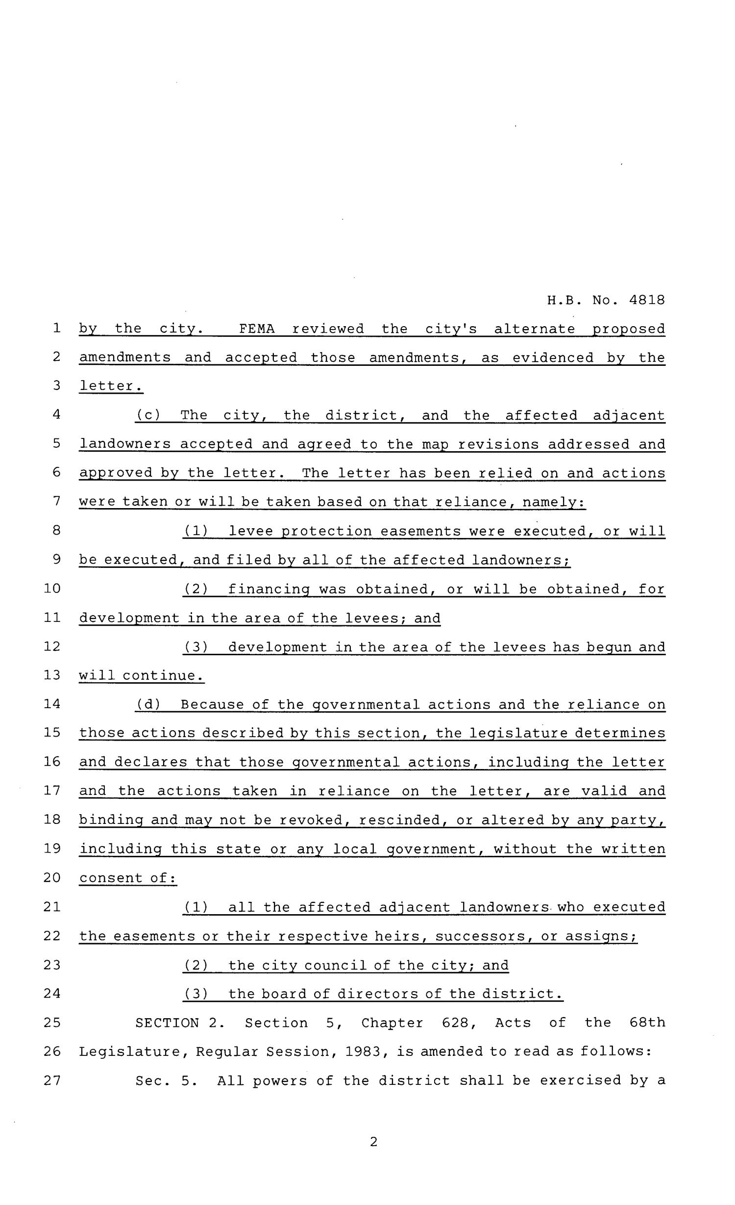 81st Texas Legislature, Regular Session, House Bill 4818, Chapter 1099
                                                
                                                    [Sequence #]: 2 of 7
                                                