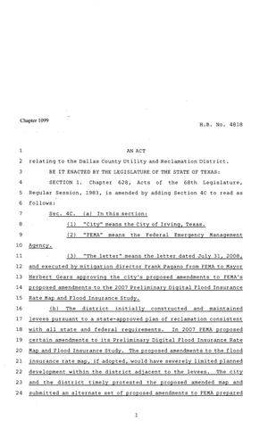 81st Texas Legislature, Regular Session, House Bill 4818, Chapter 1099