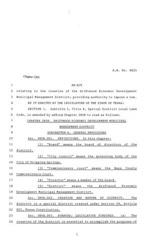 81st Texas Legislature, Regular Session, House Bill 4825, Chapter 1203