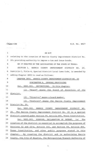 81st Texas Legislature, Regular Session, House Bill 4827, Chapter 1100