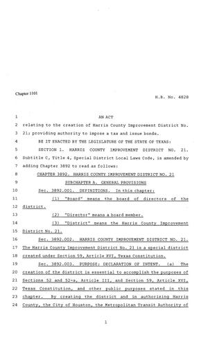 81st Texas Legislature, Regular Session, House Bill 4828, Chapter 1101
