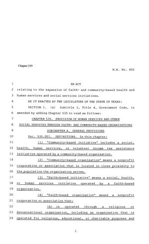 81st Texas Legislature, Regular Session, House Bill 492, Chapter 295