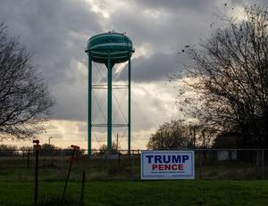 [Trump/Pence Sign and Watermelon Water Tower]