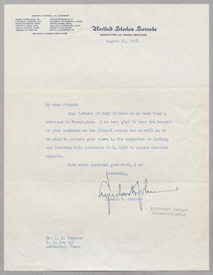[Letter from Lyndon B. Johnson to Isaac H. Kempner, August 15, 1951]