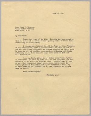 [Letter from I. H. Kempner to Clark W. Thompson, June 16, 1951]