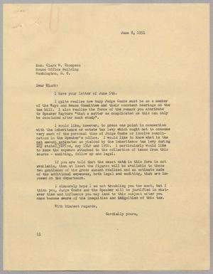 [Letter from Isaac H. Kempner to Clark W. Thompson, June 8, 1951]