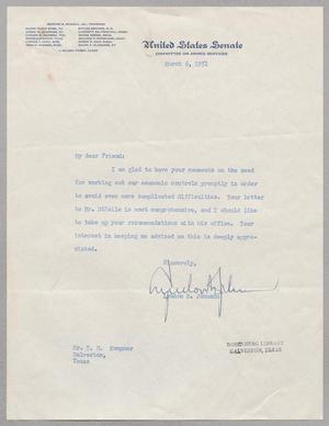 [Letter from Lyndon B. Johnson to Isaac H. Kempner, March 6, 1951]