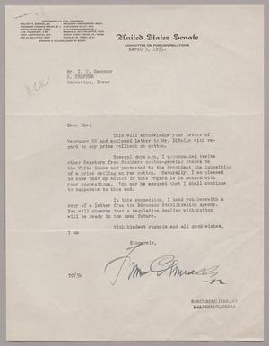 [Letter from Tom Connally to Isaac H. Kempner, March 3, 1951]