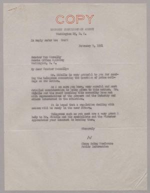 [Copy of Letter from Mrs. Chase Going Woodhouse to Senator Tom Connally, February 9, 1951]