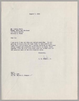 [Letter from Isaac H. Kempner, Jr. to Ludwig Mosle, August 6, 1953]