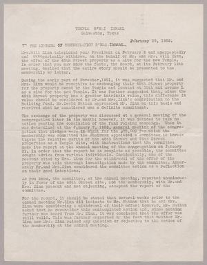 [Letter from S. B. Schapiro, February 29, 1952]