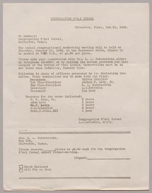 [Letter from A. S. Kottwitz to Members, January 21, 1952]