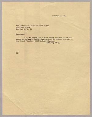 [Letter from Mr. I. H. Kempner, January 17, 1953]