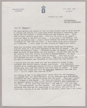 [Letter from Herbert A. Friedman to Mr. I. H. Kempner, October 28, 1956]