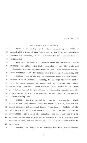 81st Texas Legislature, House Concurrent Resolution, House Bill 146