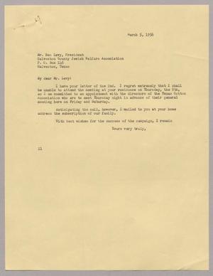 [Letter from I. H. Kempner to Mr. Ben Levy, March 5, 1956]