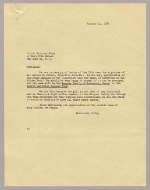 [Letter from I. H. Kempner, January 14, 1956]