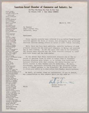[Letter from Nathan Straus III to Mr. I. H. Kempner, March 2, 1956]