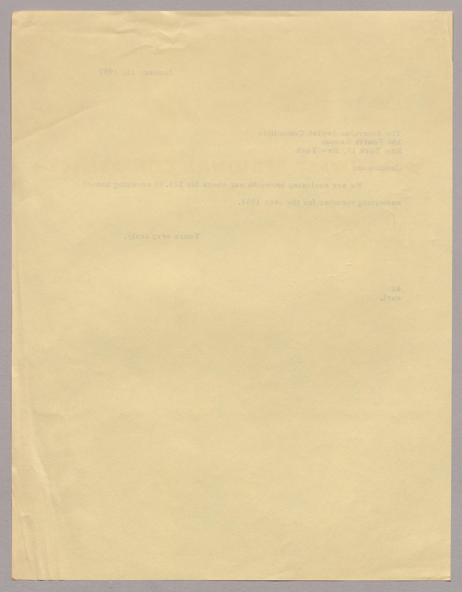 [Letter from A. H. Blackshear, Jr., January 11, 1957]
                                                
                                                    [Sequence #]: 2 of 2
                                                