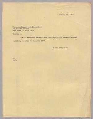 [Letter from A. H. Blackshear, Jr., January 11, 1957]