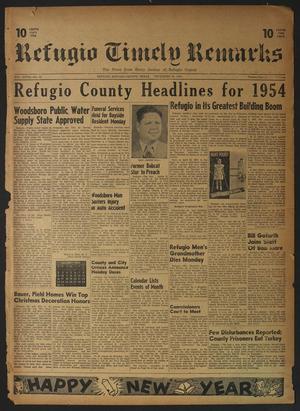 Refugio Timely Remarks (Refugio, Tex.), Vol. 27, No. 12, Ed. 1 Thursday, December 30, 1954