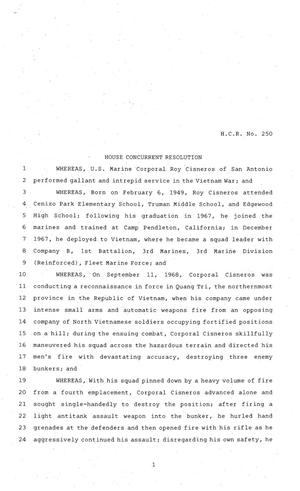 81st Texas Legislature, House Concurrent Resolution, House Bill 250