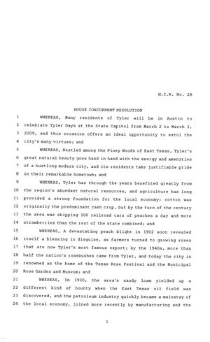 81st Texas Legislature, House Concurrent Resolution, House Bill 28