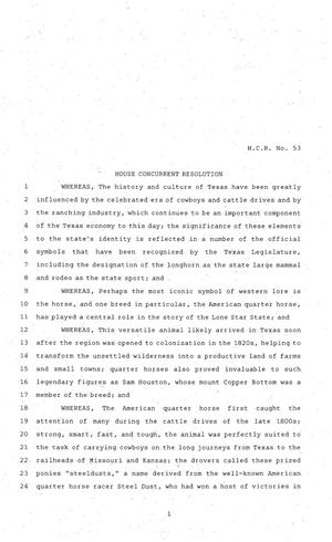 81st Texas Legislature, House Concurrent Resolution, House Bill 53