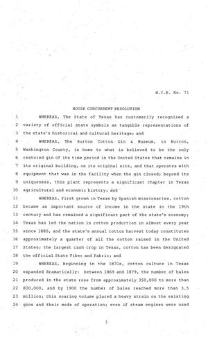 81st Texas Legislature, House Concurrent Resolution, House Bill 71