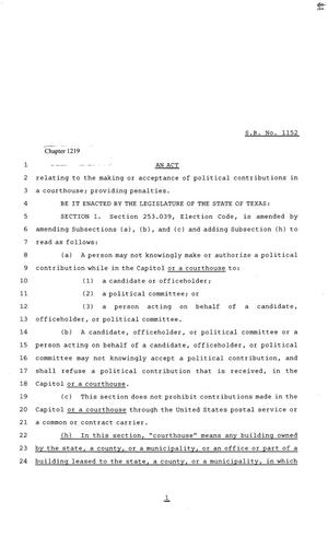 81st Texas Legislature, House Bill 1152, Chapter 1219