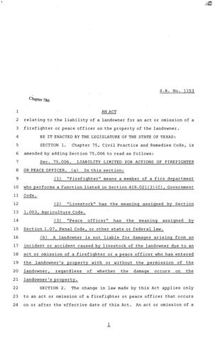 81st Texas Legislature, House Bill 1153, Chapter 786