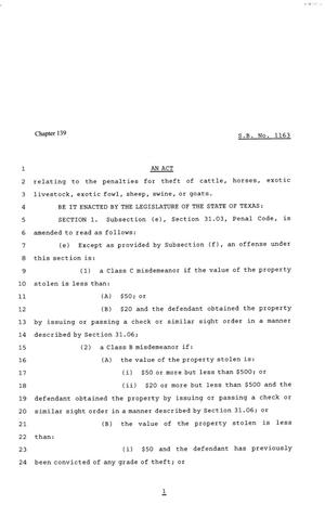 81st Texas Legislature, House Bill 1163, Chapter 139