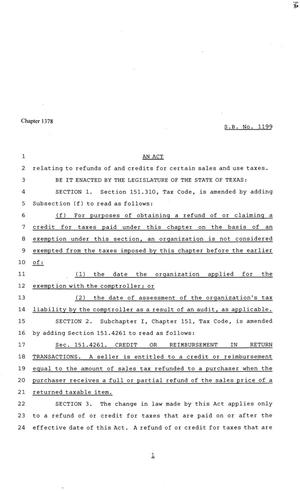 81st Texas Legislature, House Bill 1199, Chapter 1378