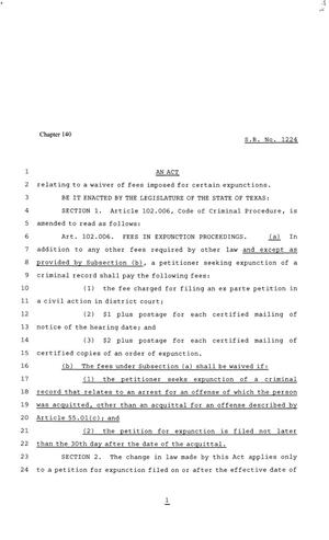 81st Texas Legislature, Senate Bill 1224, Chapter 140