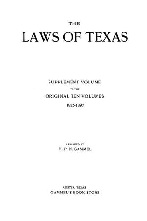 The Laws of Texas, 1921 [Volume 21]