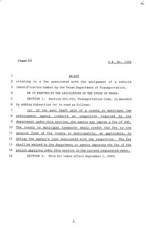 81st Texas Legislature, Senate Bill 1356, Chapter 223