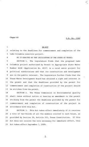 81st Texas Legislature, Senate Bill 1360, Chapter 134