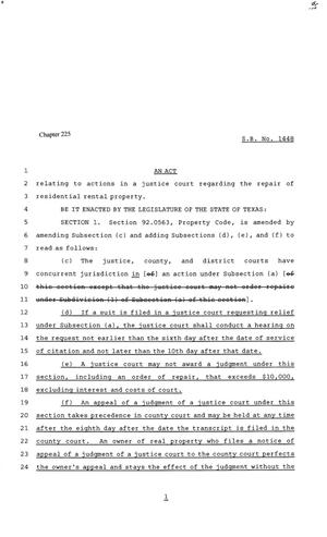 81st Texas Legislature, Senate Bill 1448, Chapter 225