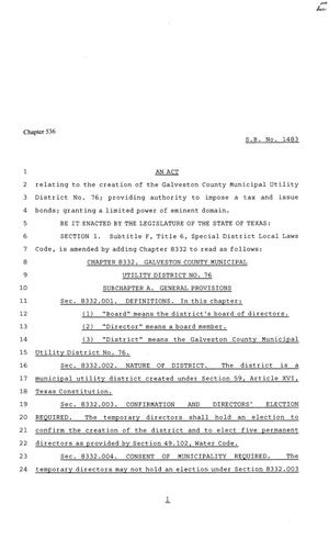 81st Texas Legislature, Senate Bill 1483, Chapter 536